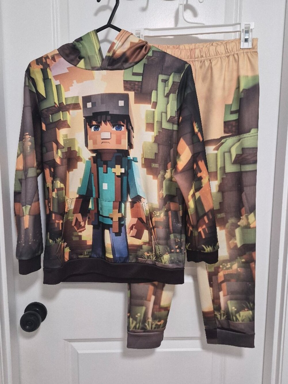 Boys Minecraft Long Sleave Pants Set Size 12-14 year